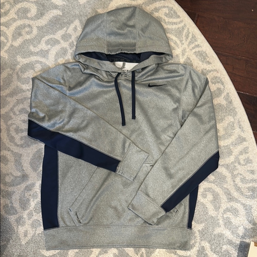 Gray and navy Nike Hoodie